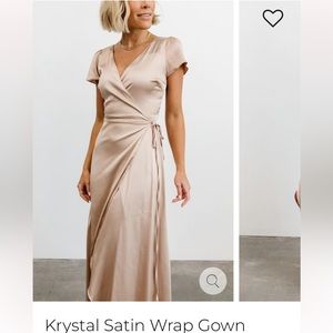 NWT Baltic Born Crystal Satin Wrap dress.